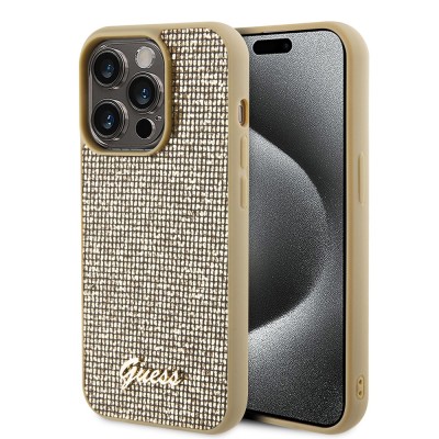 Husa originala Guess iPhone 15 Pro Max Disco Metal Script, auriu, GUHCP15XPMSDGSD foto