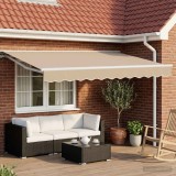 vidaXL Cort electric retractabil Bej și Alb 2,5 x 2 m 3421250