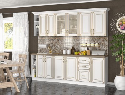 Bucatarie Imperia Ms Alb 2.4m MDF foto