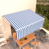 VidaXL Copertină retractabilă manual cu stor, albastru&amp;alb, 4,5x3 m