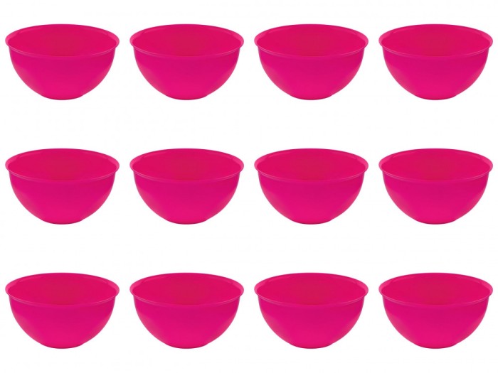 Set boluri, 12 piese, 3 L, Plastic, Fucsia