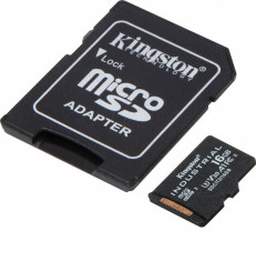 Card de Memorie MicroSD Kingston, 16GB, Adaptor SD, Class 10 foto