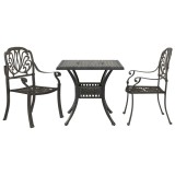 Cumpara ieftin Set mobilier bistro, 3 piese, bronz, aluminiu turnat