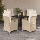 Gossi set mobilier de gradina cu perne, 5 piese, bej, poliratan