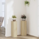 vidaXL Suporturi de plante, 2 buc., stejar sonoma, 17x17x60 cm 852935