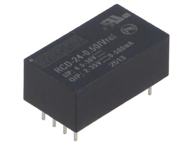 Convertor DC/DC RECOM RCD-24-0.50/VREF, 4.5-36V Intrare, 2-35V Ieșire, 500mA PCB