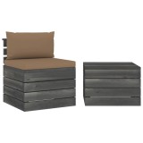 Cumpara ieftin Set mobilier gradina din paleti, 2 piese, cu perne, lemn de pin