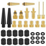 Set adaptoare pentru umflat, 36 elemente, negru / auriu, Springos