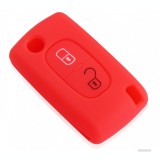 Husa Cheie Citroen/Peugeot 2 Butoane Silicon Rosie AutoProtect KeyCars, Oem