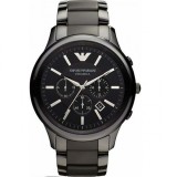 Ceas bărbătesc Emporio Armani, cronograf, cu baterie, 47 mm, cu brățară ceramică neagră AR1451