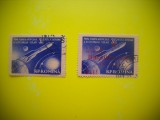 HOPCT LOT NR 244 PRIMA PLANETA ART 1959 SUPRA-2 TIMBRE VECHI-STAMPILAT ROMANIA