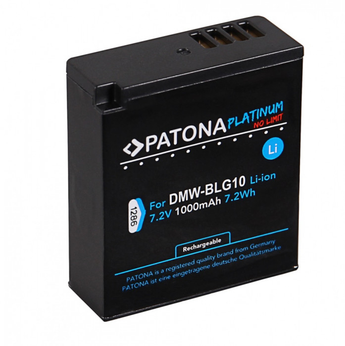 Acumulator Patona Platinum DMW-BLG10, DMW-BLE9, DMC-GF3, DMC-LX85, DMC-LX100 1000mAh replace Panasonic-1286