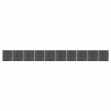 VidaXL Set de panouri de gard, negru, 1737x186 cm, WPC