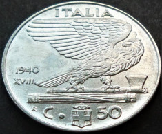 Moneda istorica 50 CENTESIMI - ITALIA FASCISTA, anul 1940 *cod 829 = excelenta foto