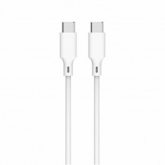 Cablu 2.0 USB TYPE C - USB TYPE C PD 60W 1m alb Well CABLE-USBC/USBC-1WE06-WL