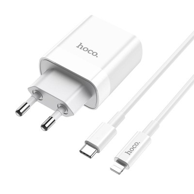 Incarcator Hoco 20W PD 3.0 Quick Charge + Cablu Date USB-C a Lightning C80A foto