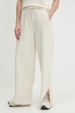 Puma pantaloni de trening femei, culoarea bej, neted, 685061