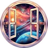Cumpara ieftin Sticker decorativ, Galaxie, Multicolor, 60 cm, 8236ST, Oem