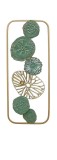 Decoratiune perete fier verde auriu Flowers 25 x 61 cm