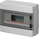 Tablou electric aplicat Elettrocanali 8 module IP65 IK08 cu usa transparenta fumurie