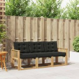 vidaXL Set de canapele de exterior cu pernă 3 pcs Alb și negru 3389162