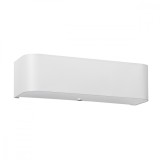 Lampă De Perete Lokko Alb, Țesătură/Sticlă/Oțel, 2 Becuri Dreptunghiulare Minimalistă De Interior