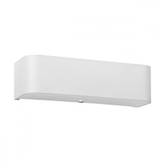 Lampă De Perete Lokko Alb, Țesătură/Sticlă/Oțel, 2 Becuri Dreptunghiulare Minimalistă De Interior foto