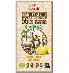Ciocolata cu Lamaie 56% Cacao Bio 100 grame Chocolates Sole foto