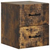 vidaXL Dulap de noapte suspendat Stejar fumuriu 34,5 x 33 x 40 cm 898645