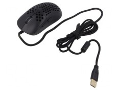 Mouse optic negru USB cu 7 butoane și cablu 1,8m