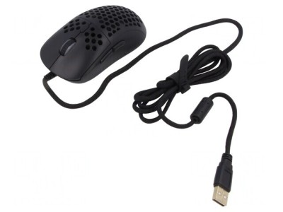 Mouse optic negru USB cu 7 butoane și cablu 1,8m foto