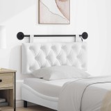 vidaXL Tăblie de pat suspendată Cu lumină LED Alb Țesătură 3424578