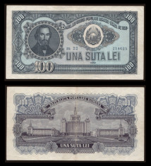 Bancnote romanesti, bani vechi, 100 lei 1952 foto