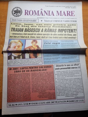 romania mare 12 ianuarie 2007-corneliu vadim tudor,saddam hussein foto