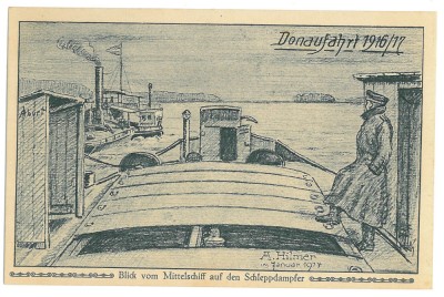 5434 - Steamer on the Danube on the way to Constanta - old postcard - used 1917 foto