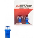 Bec tip LED 12V 5W soclu plastic T10 W2 1X9 5d 2buc 4Cars - Albastru dispersat
