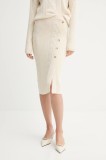 Fracomina fustă culoarea bej, midi, creion, FR25WG4007K50201