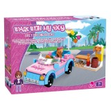 Set de Construcție Mașină Decapotabilă, 150 piese, Roz, CMCLASS
