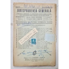 JURISPRUDENTA GENERALA , PUBLICATIUNE SAPTAMANALA DE JURISPRUDENTA REZUMATA ROMANA SI STREINA , NR. 7 , 1941