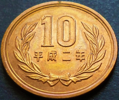 Moneda exotica 10 YENI - JAPONIA, anul 1990 *cod 3996 A = UNC foto