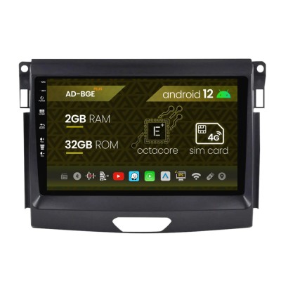 Navigatie Ford Ranger (2015-2020), Android 12, E-Octacore 2GB RAM + 32GB ROM, 9 Inch - AD-BGE9002+AD-BGRKIT120 foto