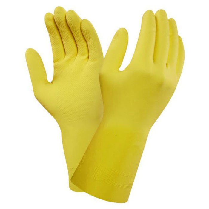 Manusi din latex pentru curatenie si intretinere, marimea L, galbene