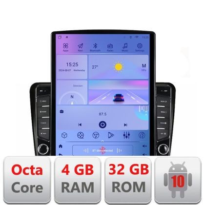 Navigatie Skoda Superb 2 H-Superb2 ecran tip TESLA 9.7&quot; cu Android Radio Bluetooth Internet GPS WIFI 4+32GB DSP 4G Oct CarStore Technology