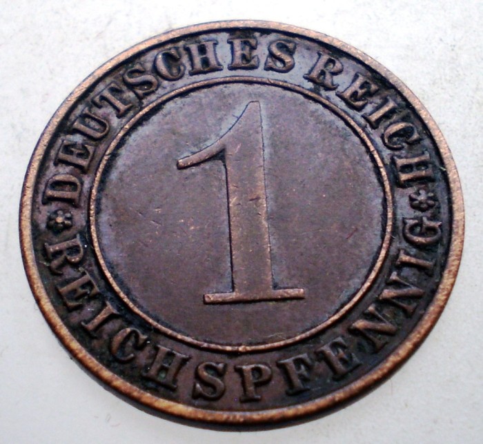 B.326 GERMANIA WEIMAR 1 REICHSPFENNIG 1936 A