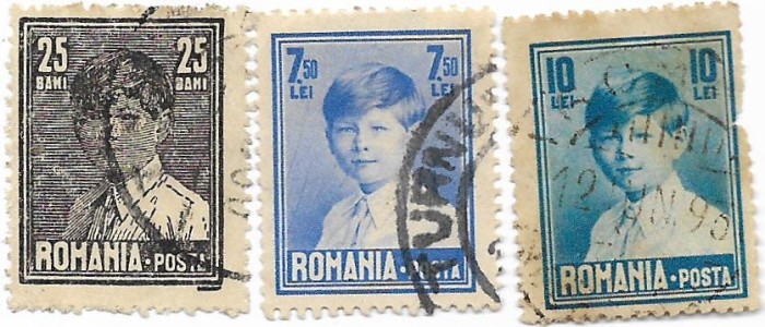 Mihai I, format mare, cu filigran (uzuale), 1928 - serie completa, obliterata