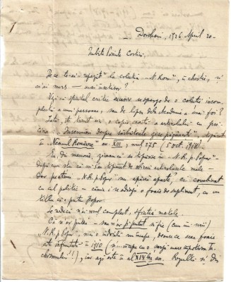 A4022N Preot Dumitru Furtună, scrisoare olografă către preot Constantin Bobulescu, 1926, Dorohoi foto