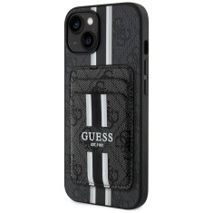 Husa Guess Cardslot 4G Stripes MagSafe iPhone 15, negru, GUBPHCP15SP4RPSK foto