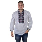 Bluza tip ie barbati BB24, alb pur/negru , marimea M