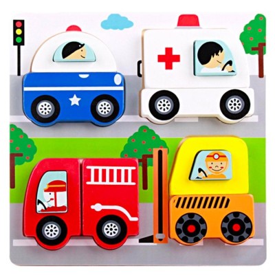 Puzzle 2D, lemn, autovehicule foto