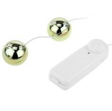 Bile Vaginale Aurii Vibrante Golden Balls Pipedream, Telecomanda, ABS, 32mm, Kegel